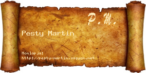 Pesty Martin névjegykártya